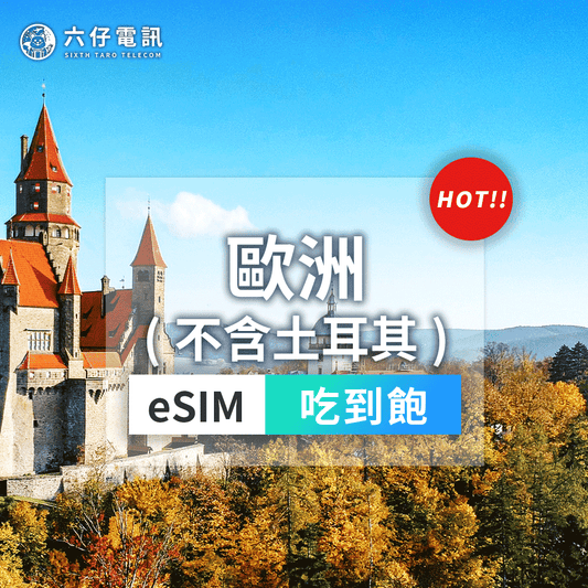 【eSIM】BICS歐洲(不含土耳其)esim 3~30天 無限流量吃到飽